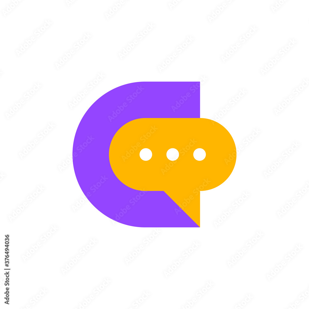 Fototapeta premium Letter C chat bubble communication logo template