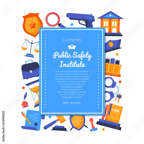 Public safety institute - vector flat design style banner