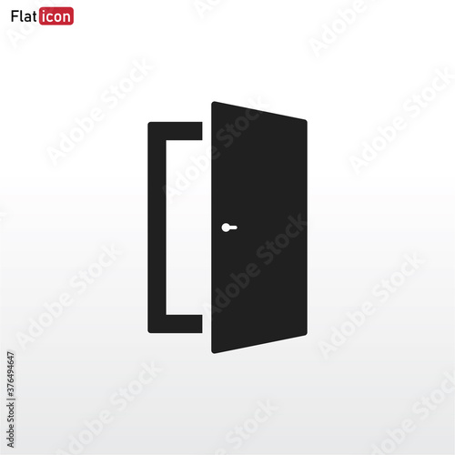 Door icon vector . Open Door sign