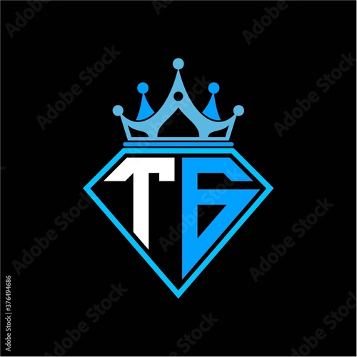 initial letter T G diamond shape with crown decoration
