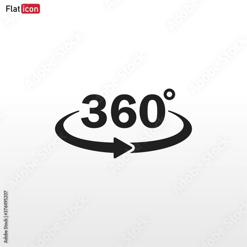 360 degree icon vector . Rotation sign