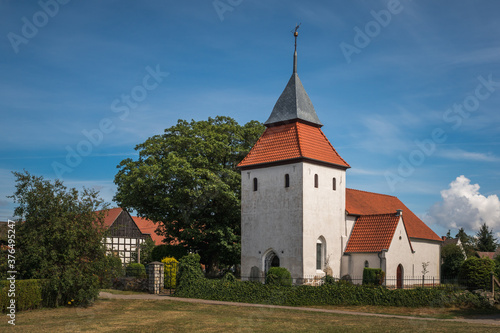 Church in the village known as the "checked land" in Swolowo, Pomorskie, Poland