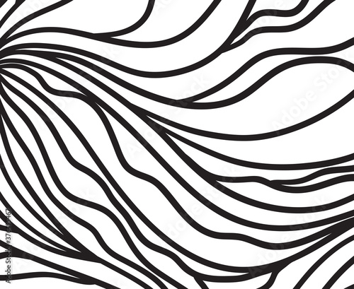 Abstract pattern with waves. Wavy background. Black and white illustration