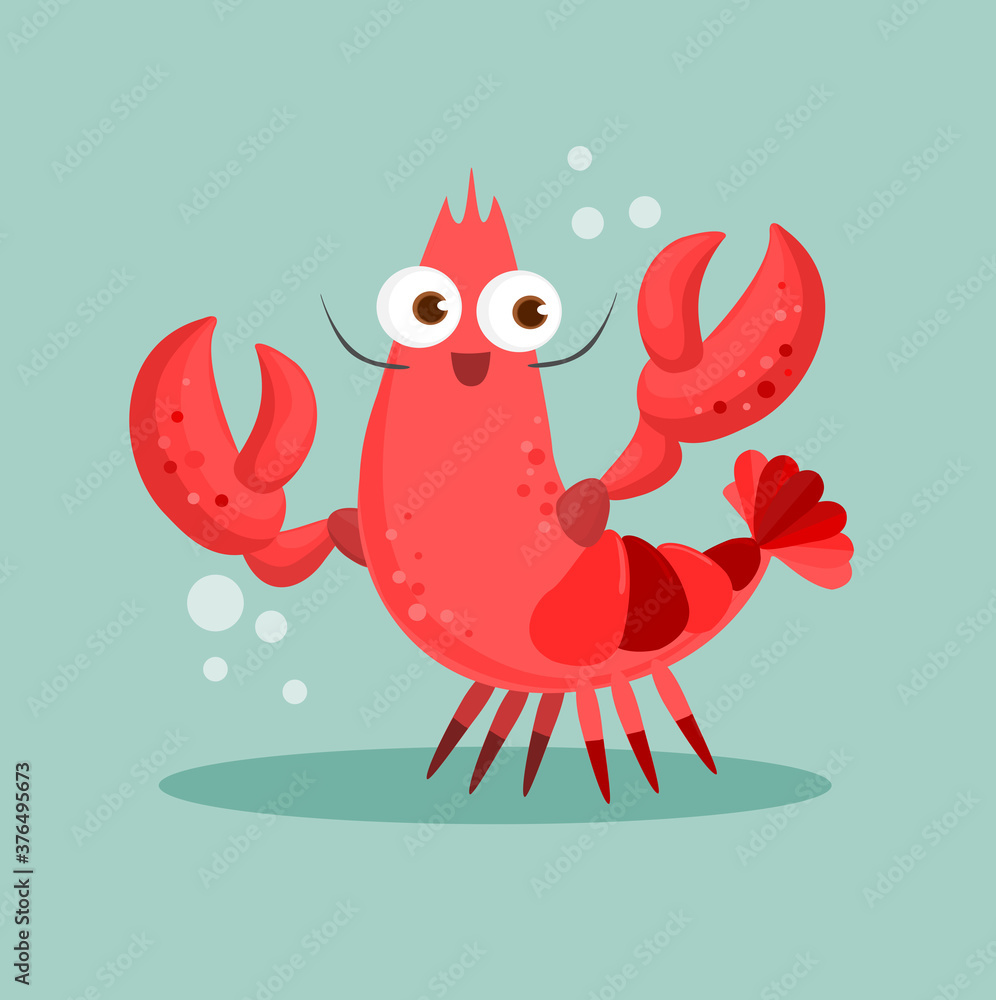 Obraz cartoon red crab