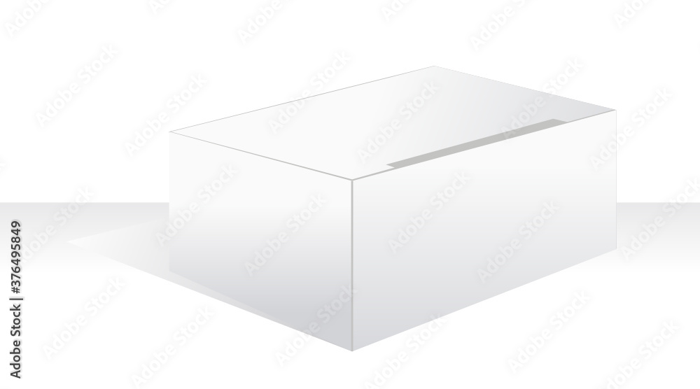 White large box illustration, template package White large box illustration, template package