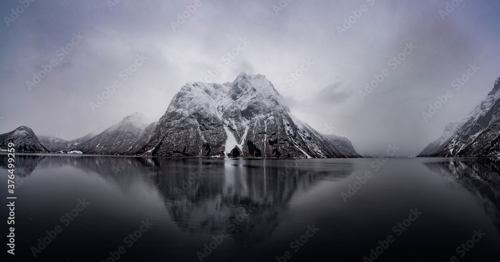 Norway - Fjord Mountain Reflection in Viddal, Møre og Romsdal