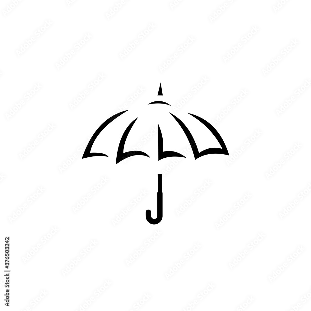 Umbrella symbol icon design isolated on white background. Rain protection symbol. ui icon vector. Umbrella symbol icon design isolated on white background. Rain protection symbol. ui icon vector.