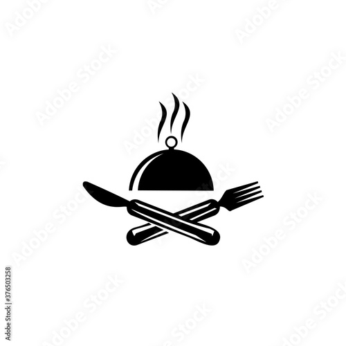 Restaurant cloche icon. Food platter, service plate with cover, Editable filled main dish icon from Restaurant icons category.
