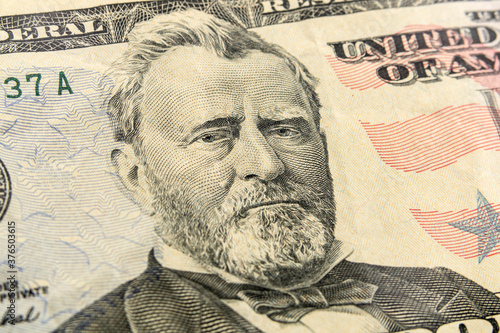 Macro view of President and...