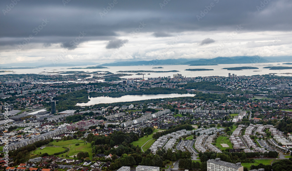 Aerial view over Stavanger in Norway