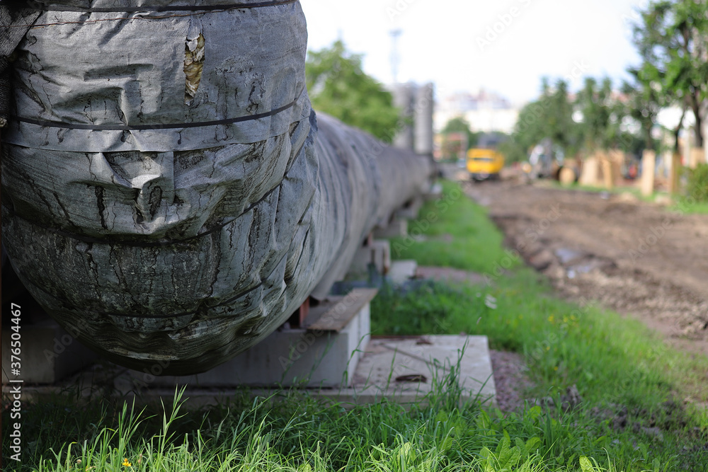 Road repair. Pipe laying. Gas pipeline. Road repair. Pipe laying. Gas pipeline.