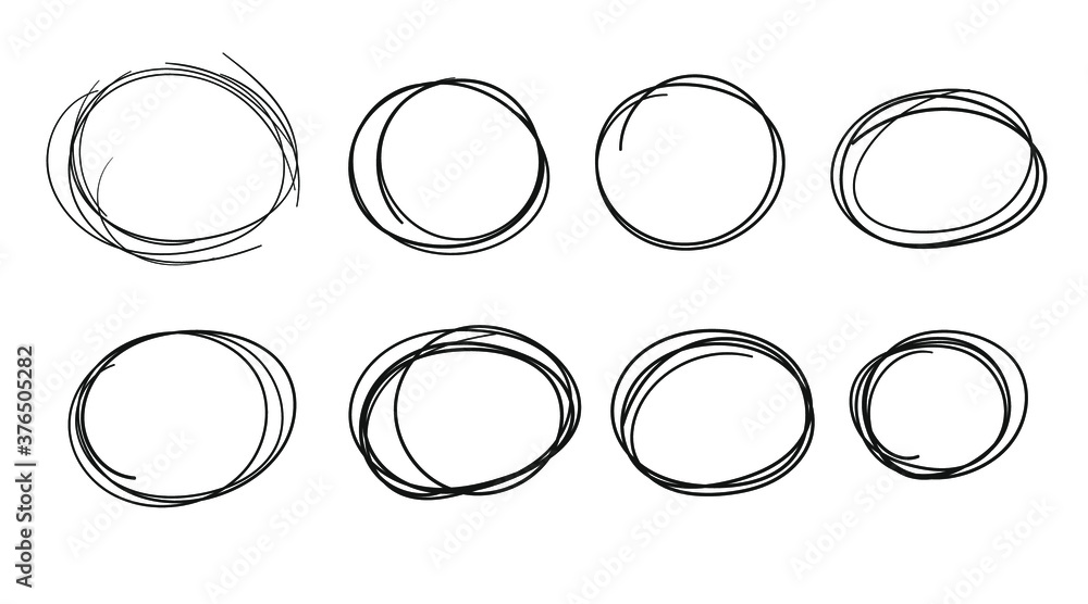 Circles hand drawn vector illustration