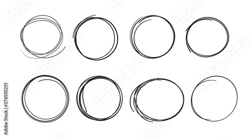 Circles hand drawn vector illustration