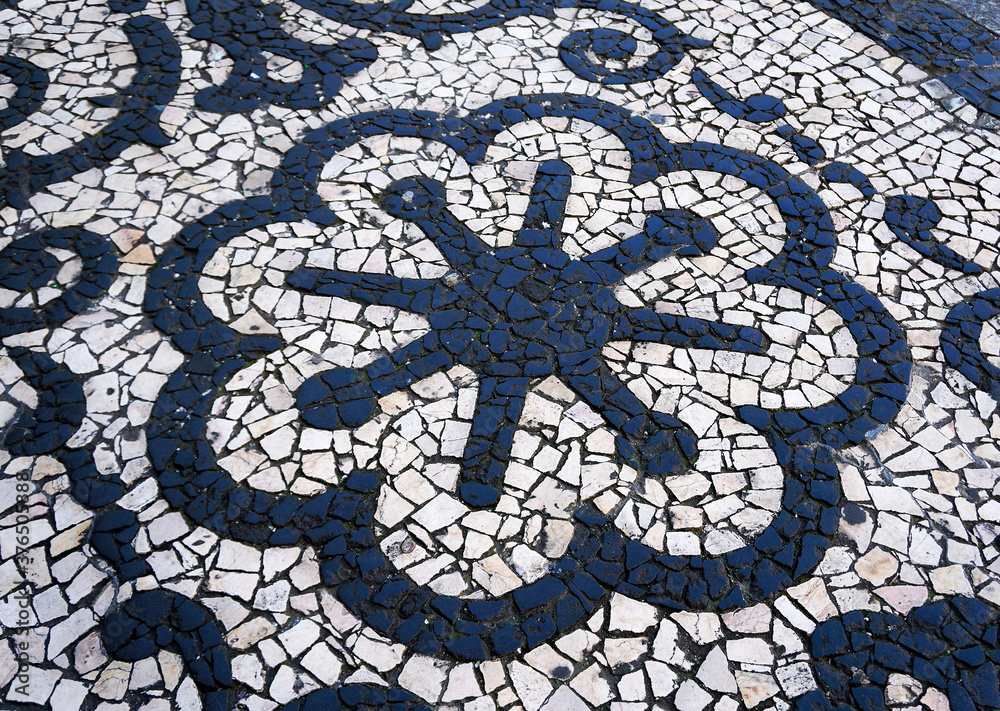 Decorative mosaic on sidewalk, Rio Decorative mosaic on sidewalk, Rio