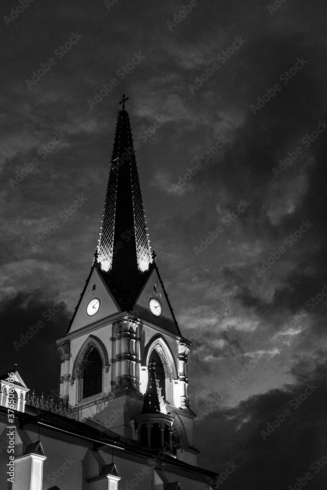 old church in the night