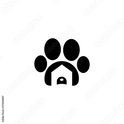 Dog house logo. Pet Shop, Vector illustration on white background.