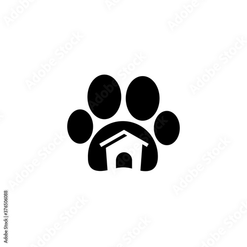Dog house logo. Pet Shop, Vector illustration on white background.