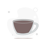 cup of coffee vector flat illustration on white