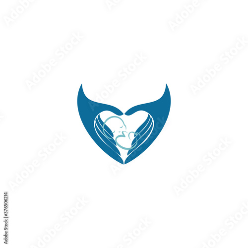 Child care logo. Baby logo. Vector illustration on white background.