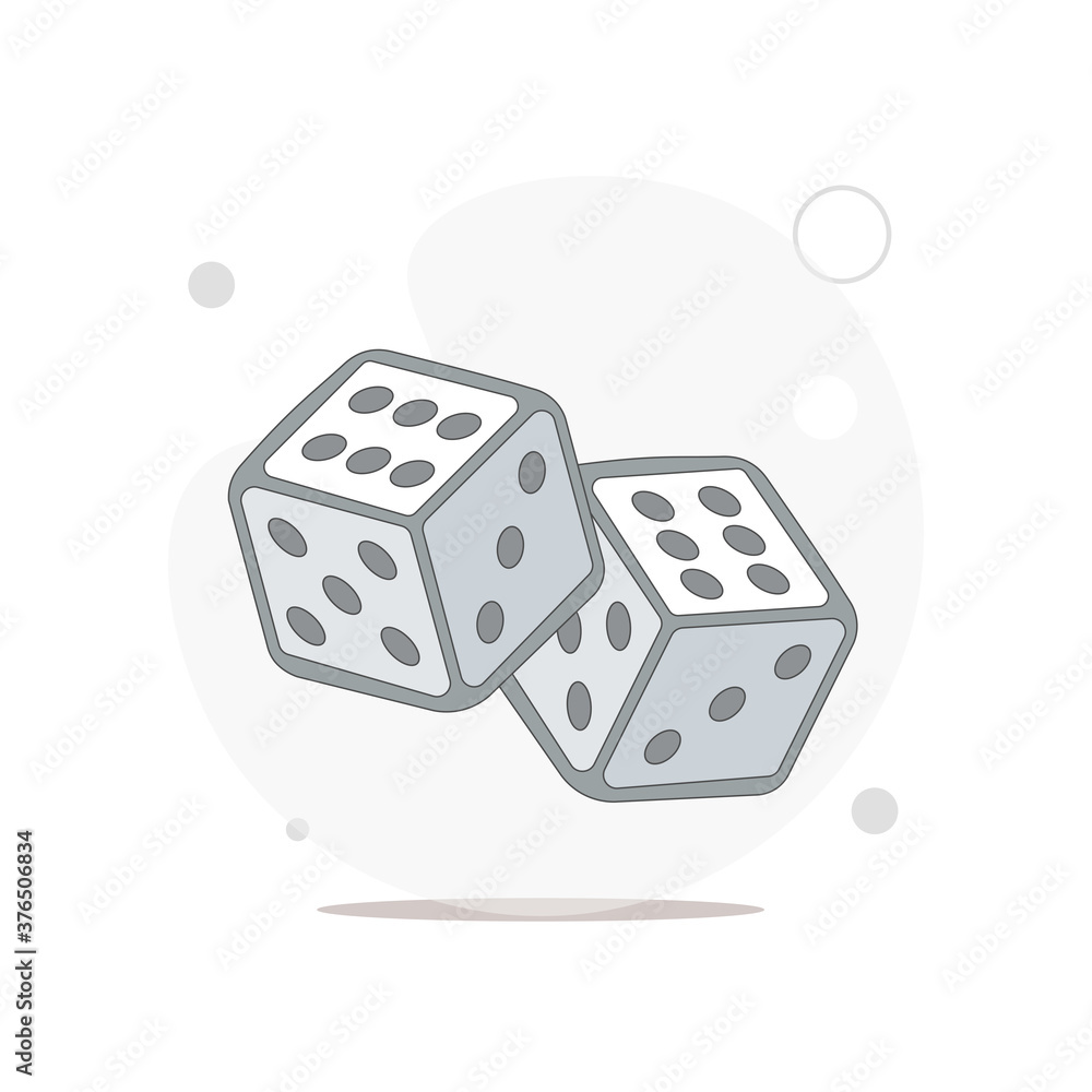 dice cubes vector flat illustration on white dice cubes vector flat illustration on white