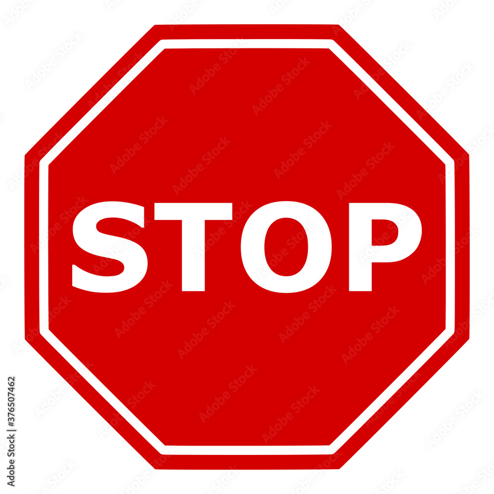 Stop sign with stop notice. Vector image. Stop sign with stop notice. Vector image.