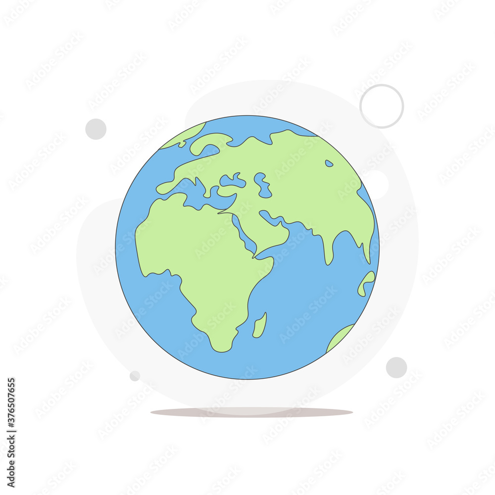 Fototapeta premium earth globe vector flat illustration on white