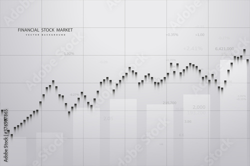 Stock market graph or forex trading chart for business and financial concepts  reports and investment . Vector illustration