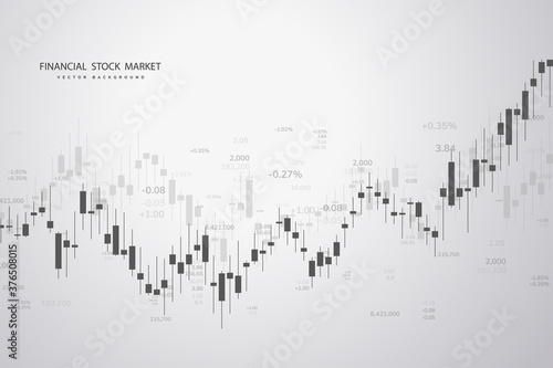 Stock market graph or forex trading chart for business and financial concepts, reports and investment . Vector illustration