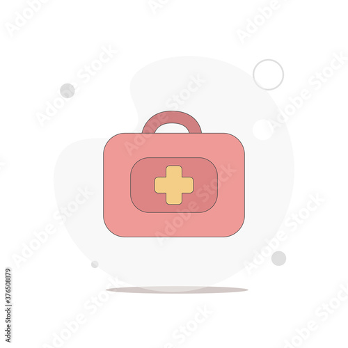 first-aid kit vector flat illustration on white