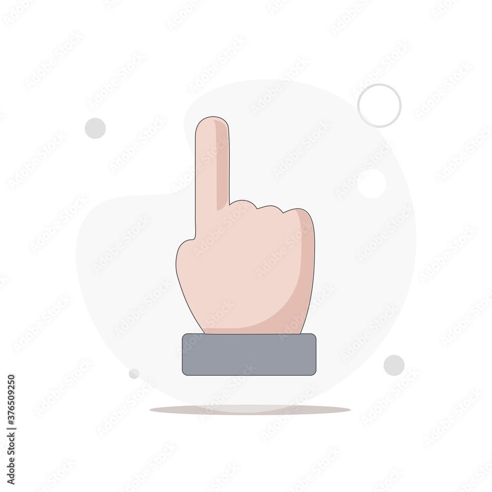 Obraz premium Hand vector icon, forefinger vector flat illustration on white