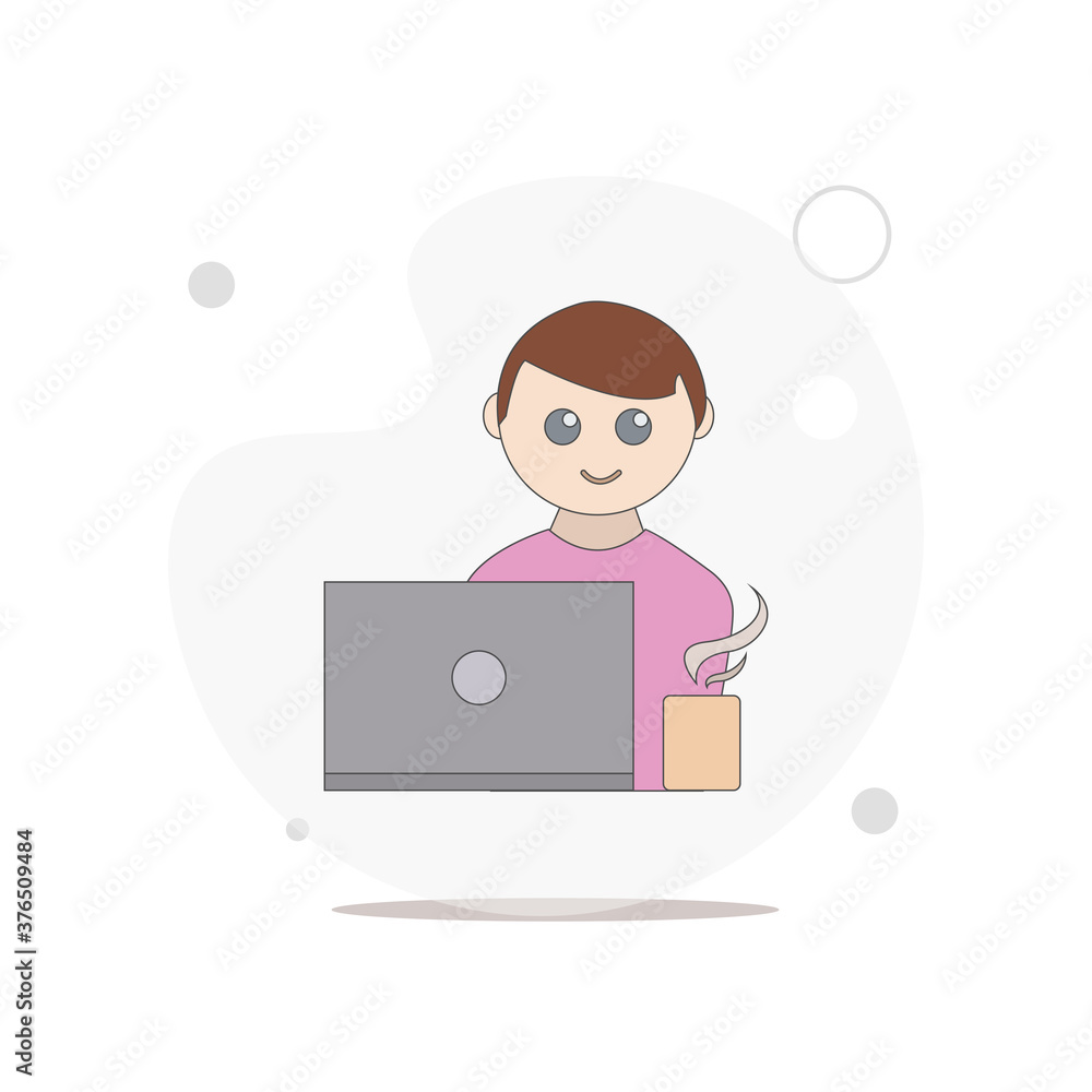 freelancer vector flat illustration on white freelancer vector flat illustration on white
