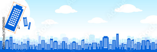 business city set　ビル群・都会の街並み