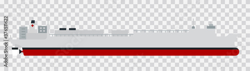 Illustration of a hospital ship vector flat icon isolated