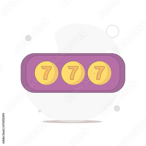 jackpot casino slot vector flat illustration on white