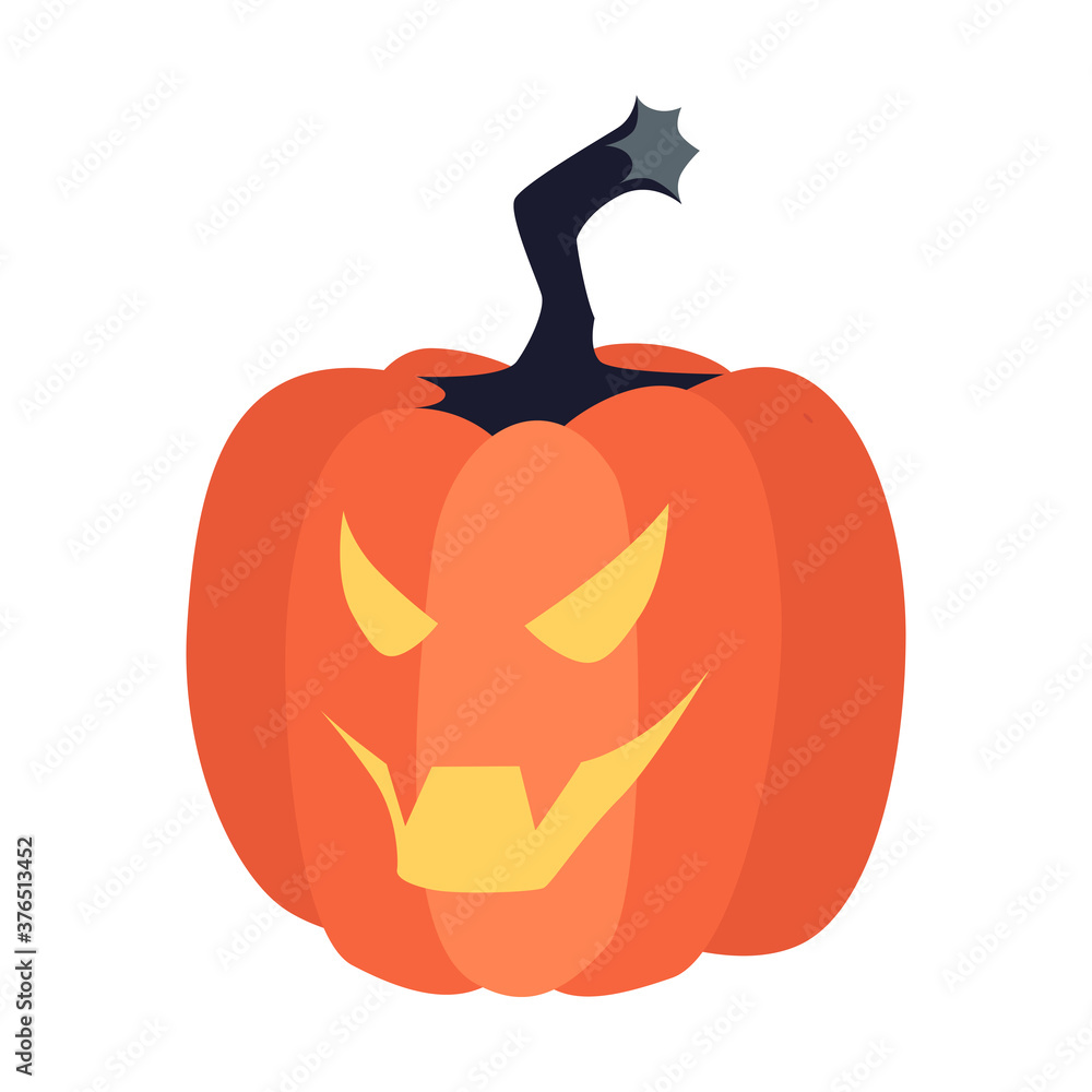 Fototapeta premium Illustration of evil pumpkin.