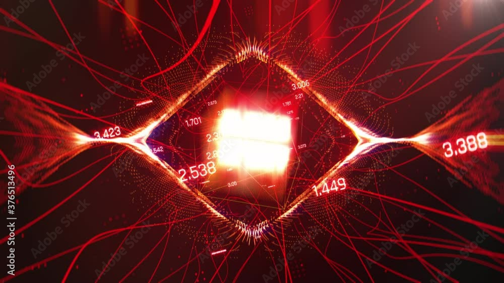 Information flowing through system core, data processing, hacking, cyber attack. Computer hacking visualization, data processing