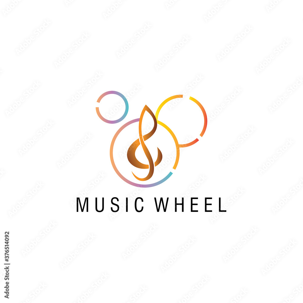 Fototapeta premium music logo illustration colorful circle design vector