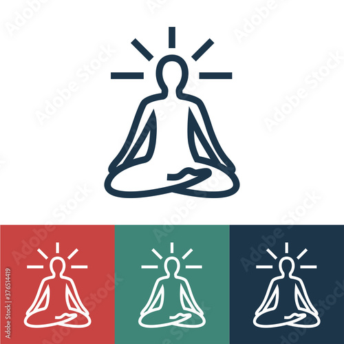 Linear vector icon with inspiration in yoga