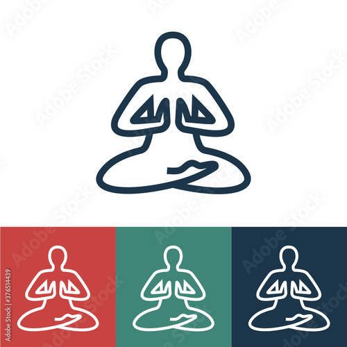 Linear vector icon with movement yoga