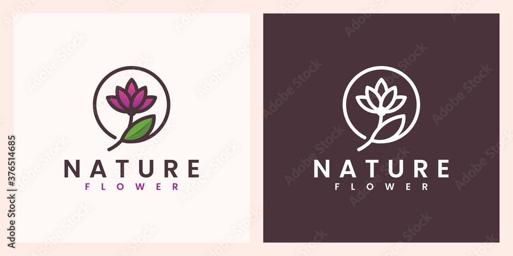 nature flower beauty spa with beautiful color logo design inspiration nature flower beauty spa with beautiful color logo design inspiration