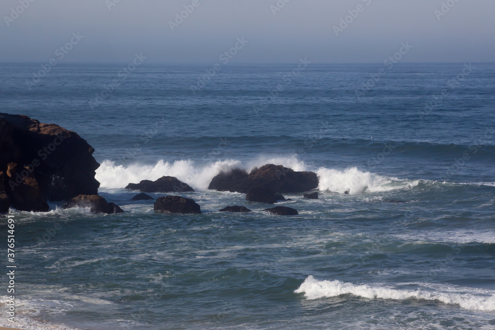 Ocean waves on a rocky shore Ocean waves on a rocky shore