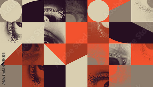 Abstract geometric vector pattern with transition effect