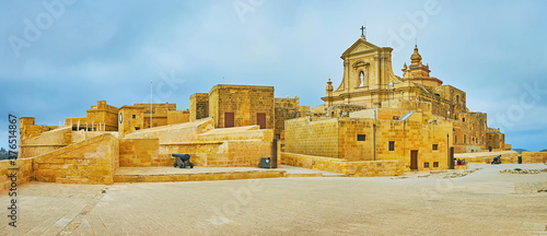 Panorama of Rabat from St Michael Bastion, Victoria, Gozo, Malta photo