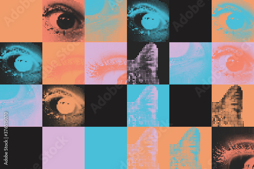 Abstract geometric vector pattern with transition effect