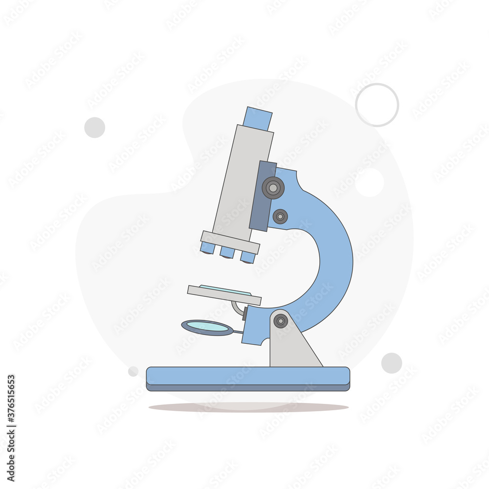microscope vector flat illustration on white microscope vector flat illustration on white