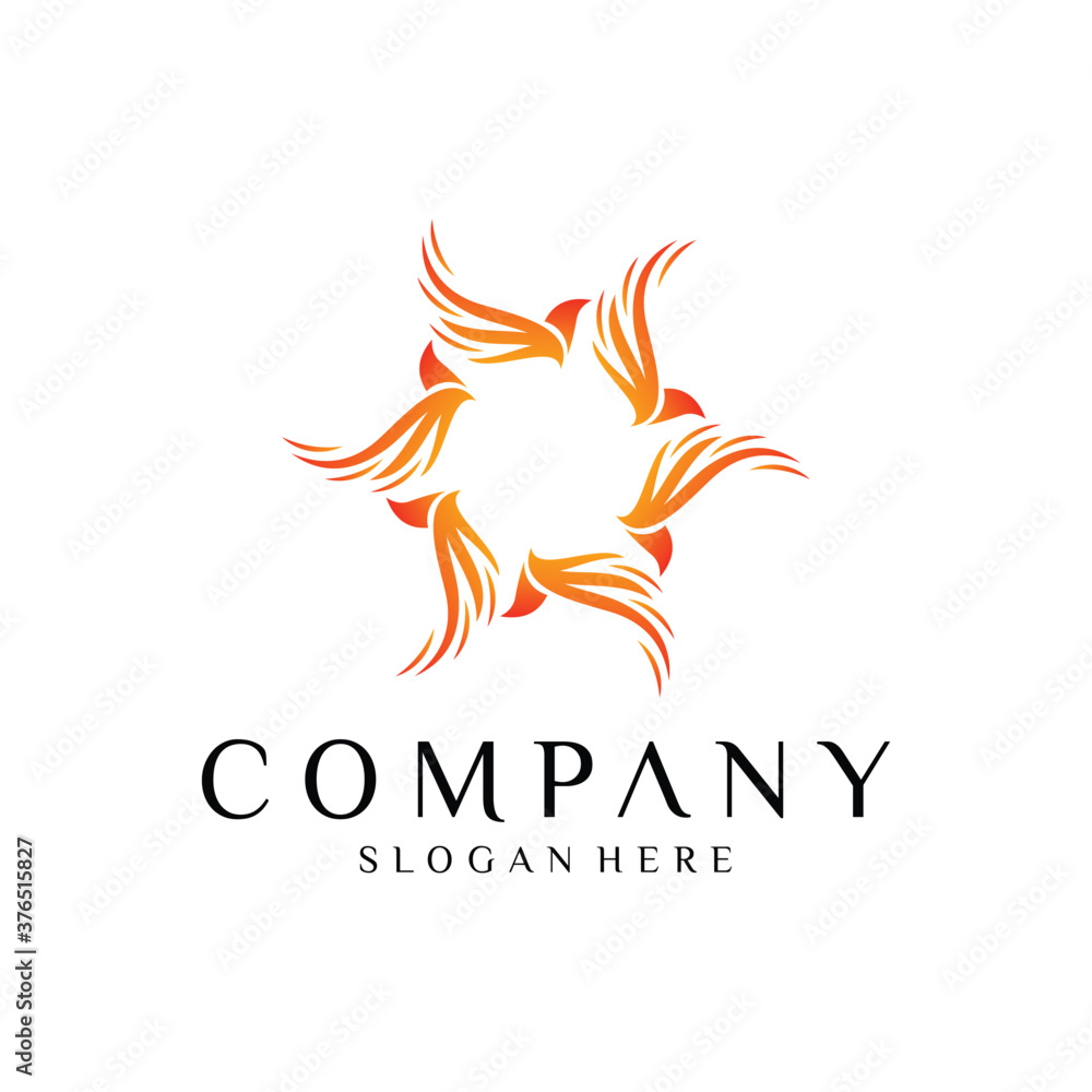 phoenix bird fire logo vector phoenix bird fire logo vector
