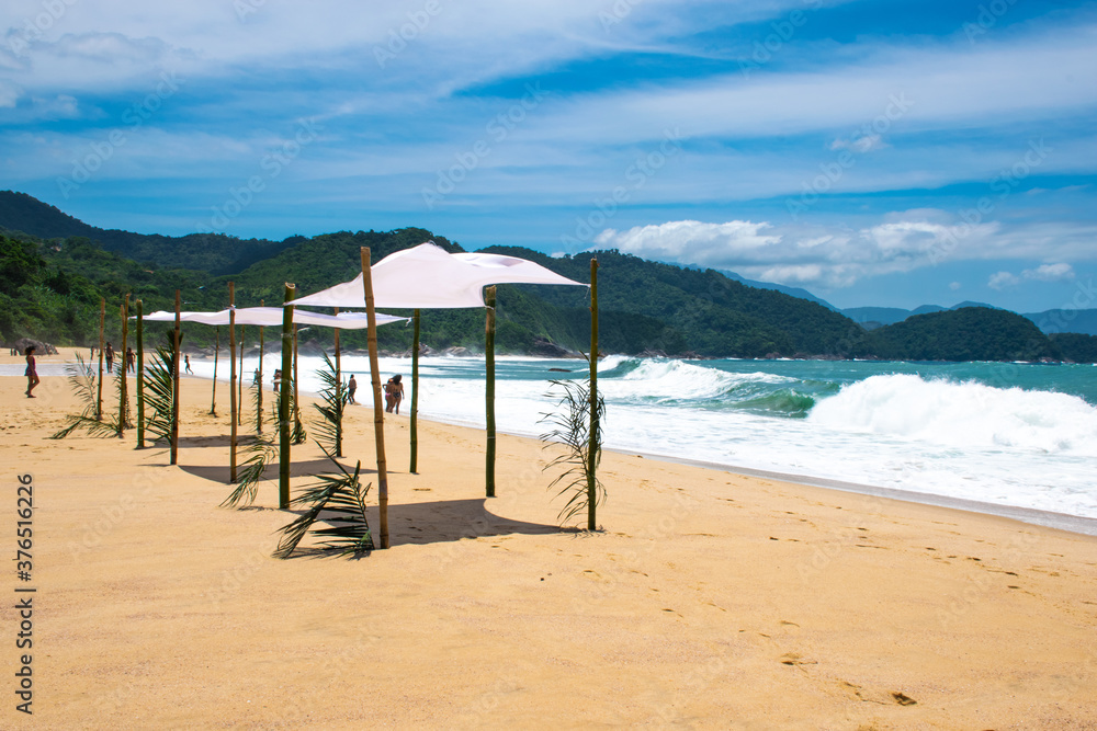 beach with umbrellas beach with umbrellas