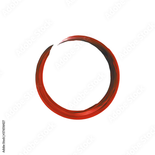 Red brush stroke circle