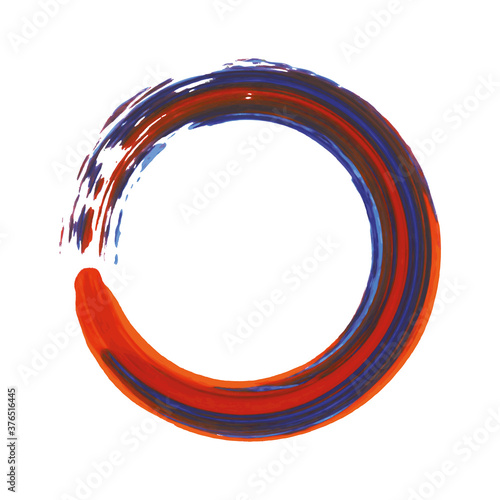 Red brush stroke circle