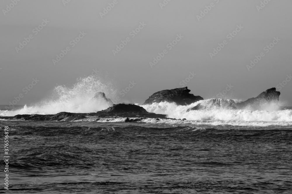 Surf breaking on a rocky shore Surf breaking on a rocky shore
